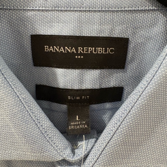 Blue Men's Banana Republic Long Sleeve Button Down Dress Shirt (L)- New w Tags - Picture 2 of 6